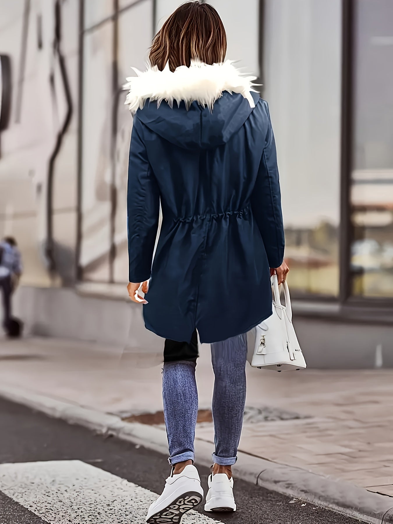 Halflange jas met fleecevoering en capuchon – FROSTWEAR - Glamorix