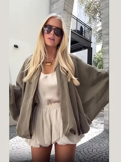 Jas - Geplooide Body En Rits Voor Bewegingsvrijheid - Glamorix