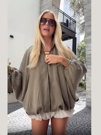 Jas - Geplooide Body En Rits Voor Bewegingsvrijheid - Glamorix