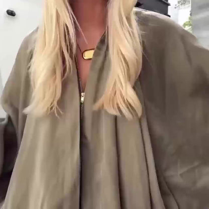 Jas - Geplooide Body En Rits Voor Bewegingsvrijheid - Glamorix