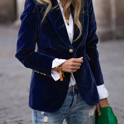 Lange jas met h-silhouet en knoopsluiting voor dames – ZENTI - Glamorix