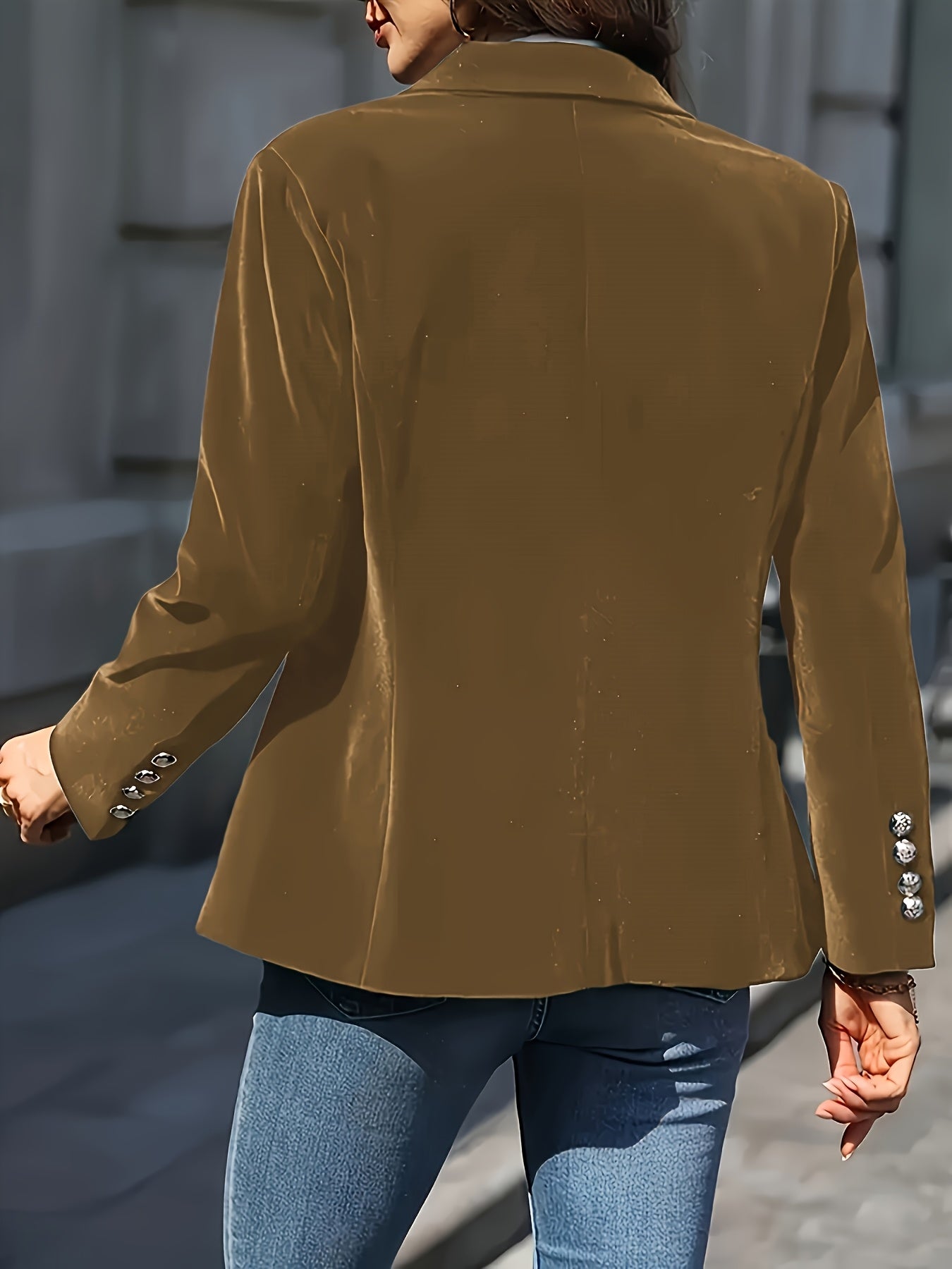 Lange jas met h-silhouet en knoopsluiting voor dames – ZENTI - Glamorix