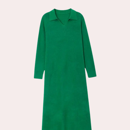LIVIA - Gebreide midi-jurk met een elegante pasvorm