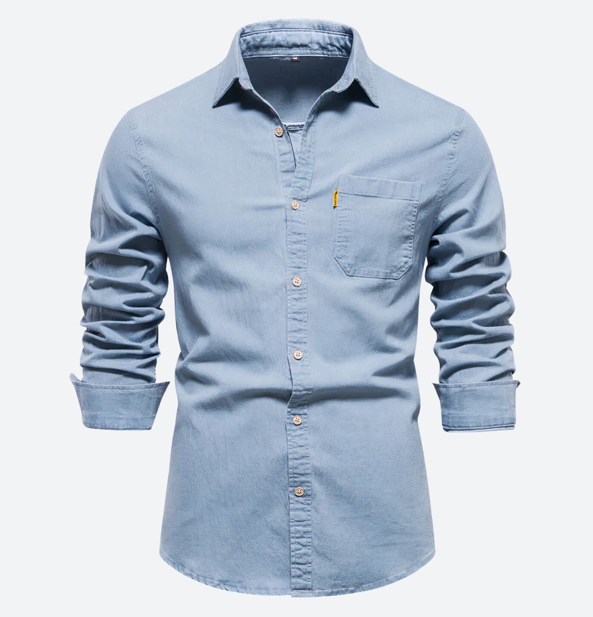 DENVER – Heren denim shirt met lange mouwen en stoere uitstraling