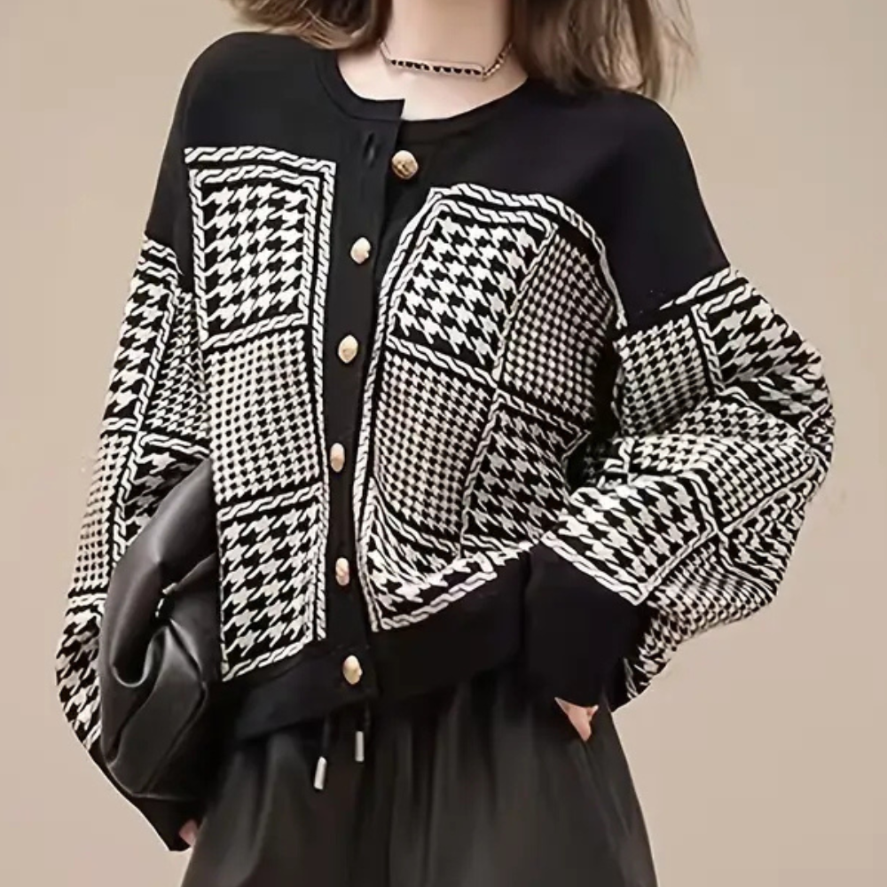 Gebreid damesvest met knoopsluiting en zachte feel – ALVÉRA - Glamorix