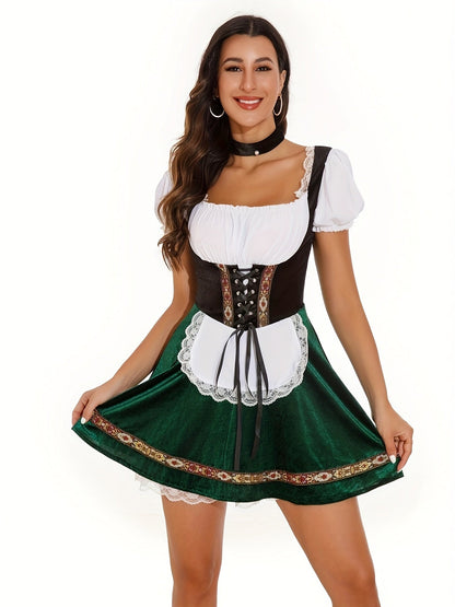 Jurk met aansluitend bovenstuk en losse rok voor dames – AZ - Glamorix