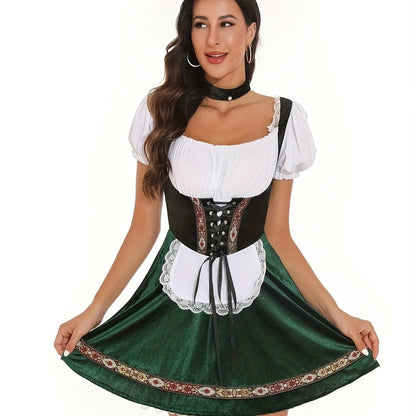 Jurk met aansluitend bovenstuk en losse rok voor dames – AZ - Glamorix