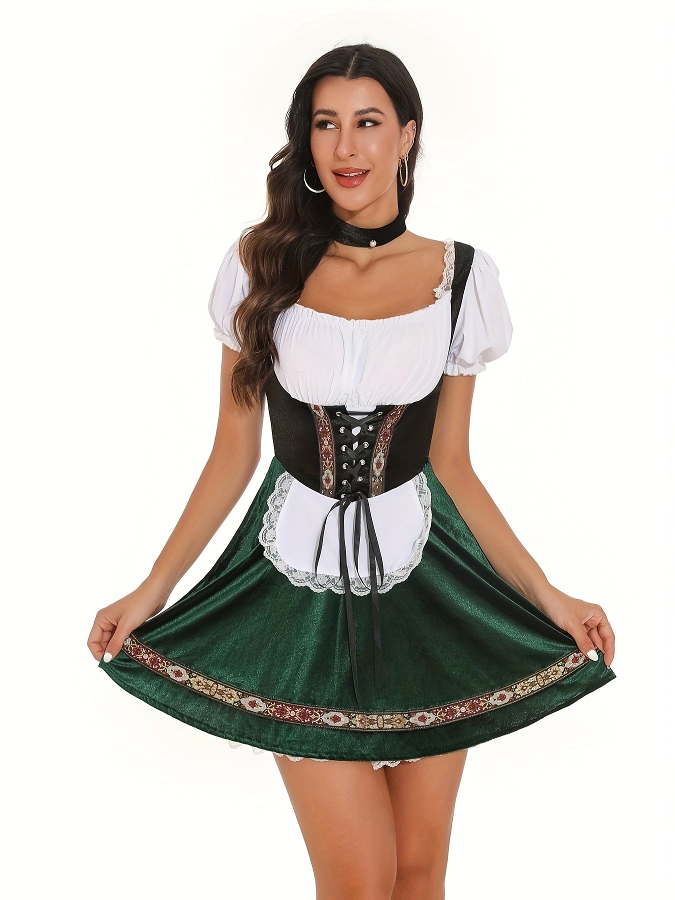 Jurk met aansluitend bovenstuk en losse rok voor dames – AZ - Glamorix