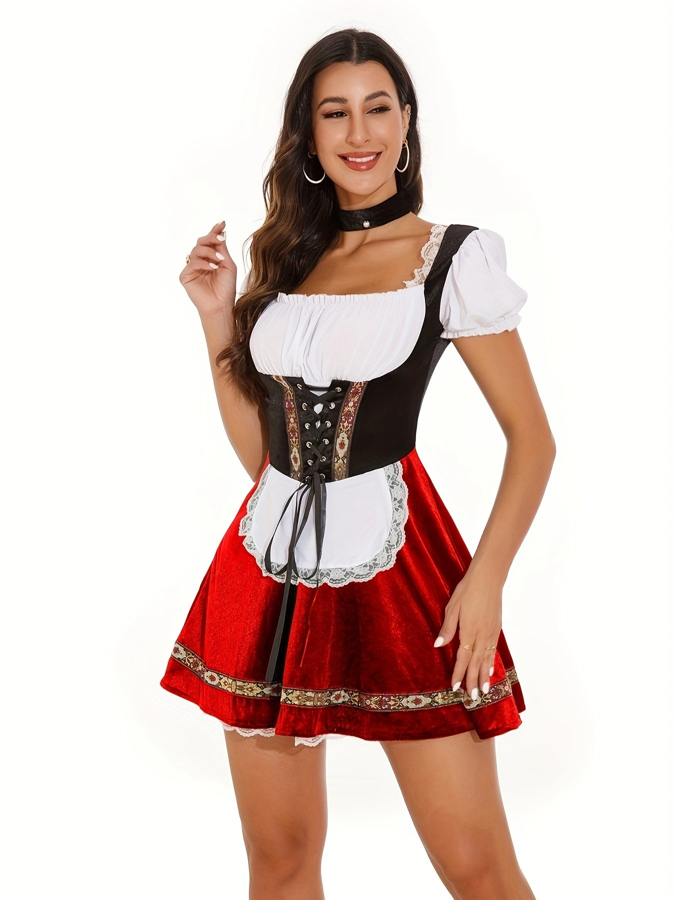 Jurk met aansluitend bovenstuk en losse rok voor dames – AZ - Glamorix