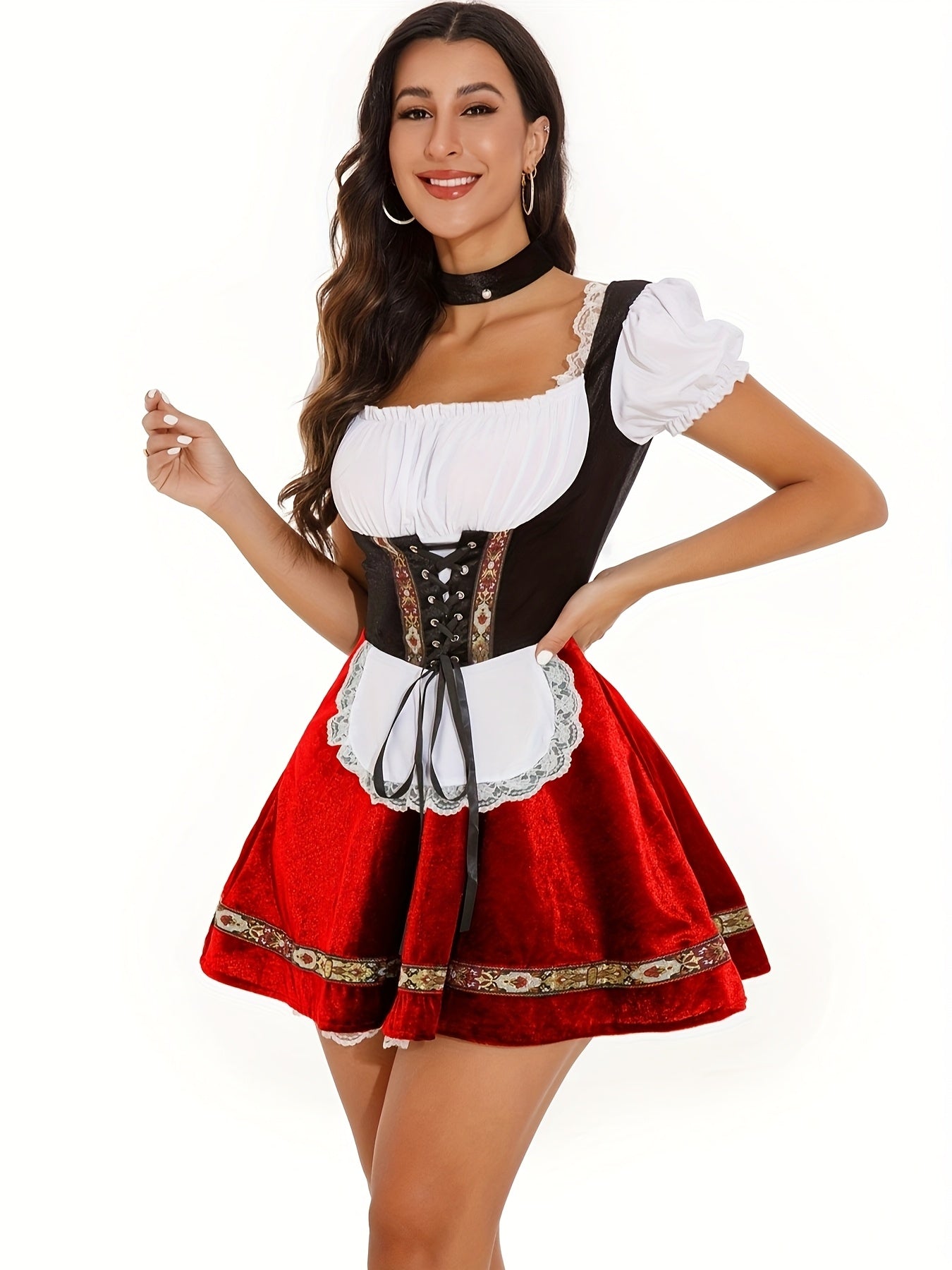 Jurk met aansluitend bovenstuk en losse rok voor dames – AZ - Glamorix