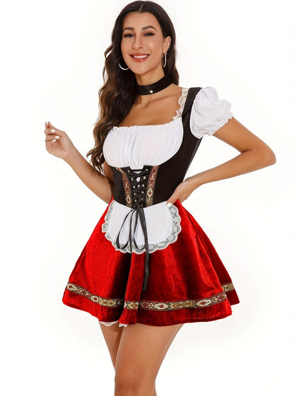 Jurk met aansluitend bovenstuk en losse rok voor dames – AZ - Glamorix