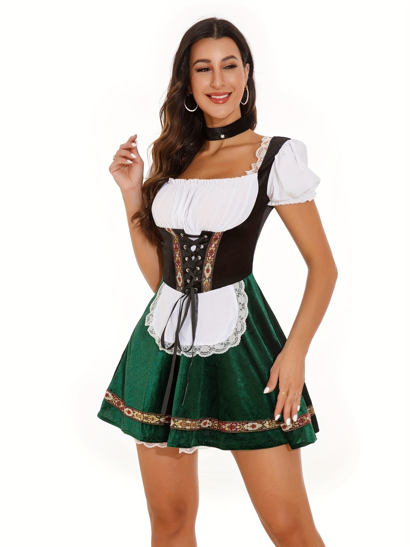 Jurk met aansluitend bovenstuk en losse rok voor dames – AZ - Glamorix