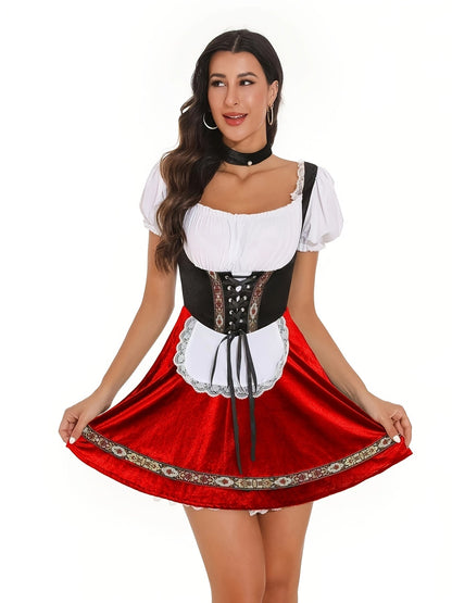 Jurk met aansluitend bovenstuk en losse rok voor dames – AZ - Glamorix