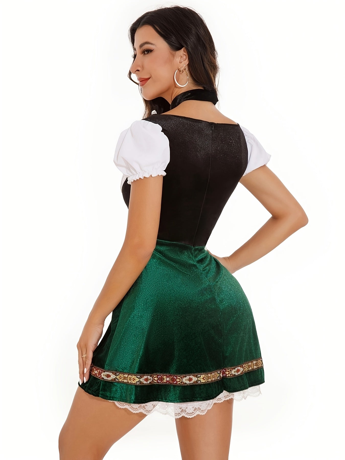 Jurk met aansluitend bovenstuk en losse rok voor dames – AZ - Glamorix