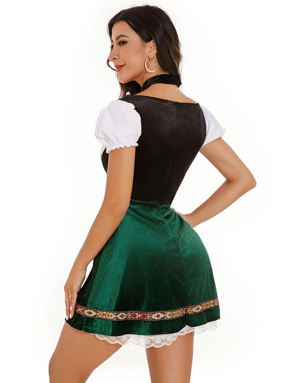 Jurk met aansluitend bovenstuk en losse rok voor dames – AZ - Glamorix