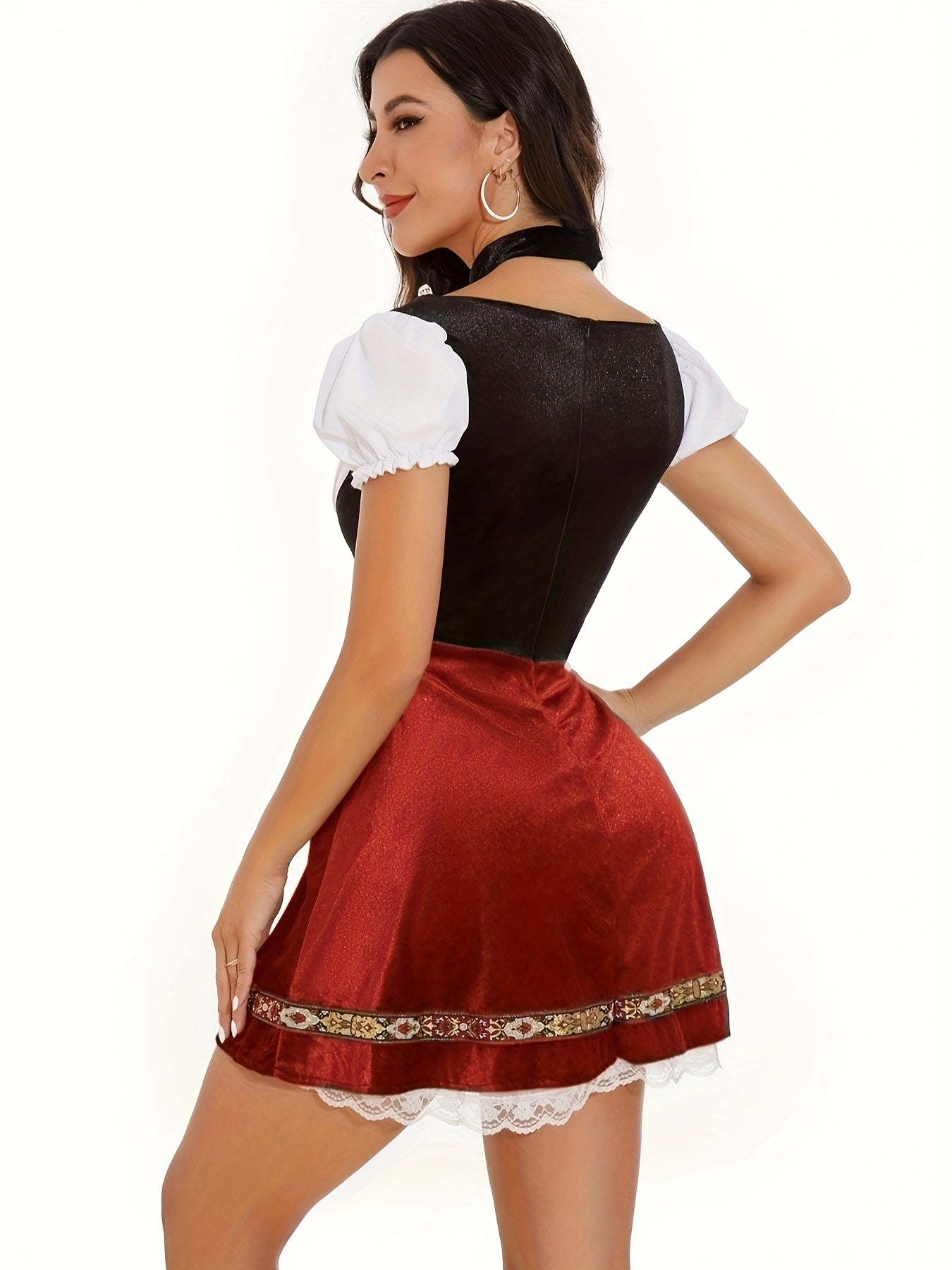 Jurk met aansluitend bovenstuk en losse rok voor dames – AZ - Glamorix