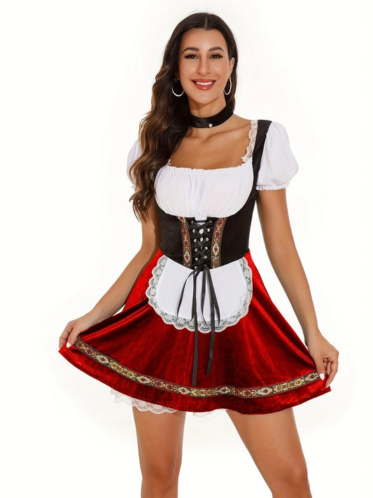 Jurk met aansluitend bovenstuk en losse rok voor dames – AZ - Glamorix