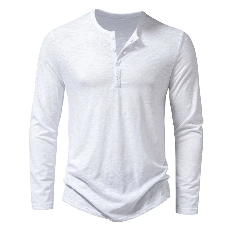 Casual heren longsleeve shirt met knoopsluiting en relaxte look – LEXON KNIT - Glamorix