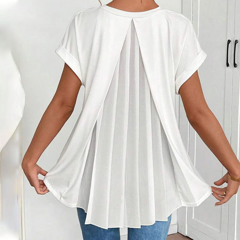 Dames - Top met V-hals - Losvallende Pasvorm - Casual Mode - Elegante V-hals Top - Glamorix