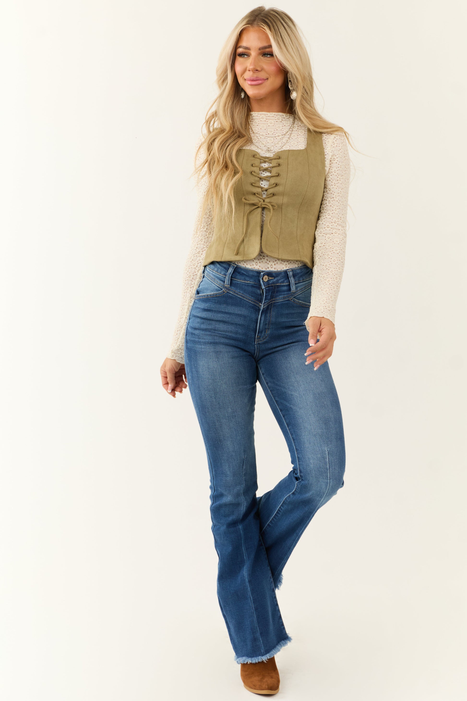 ELARA – Flared dames jeans van comfortabel stretch denim - Glamorix