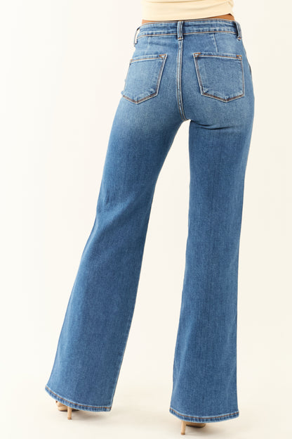 AVELINE – Flared dames jeans met high waist in soepel denim - Glamorix