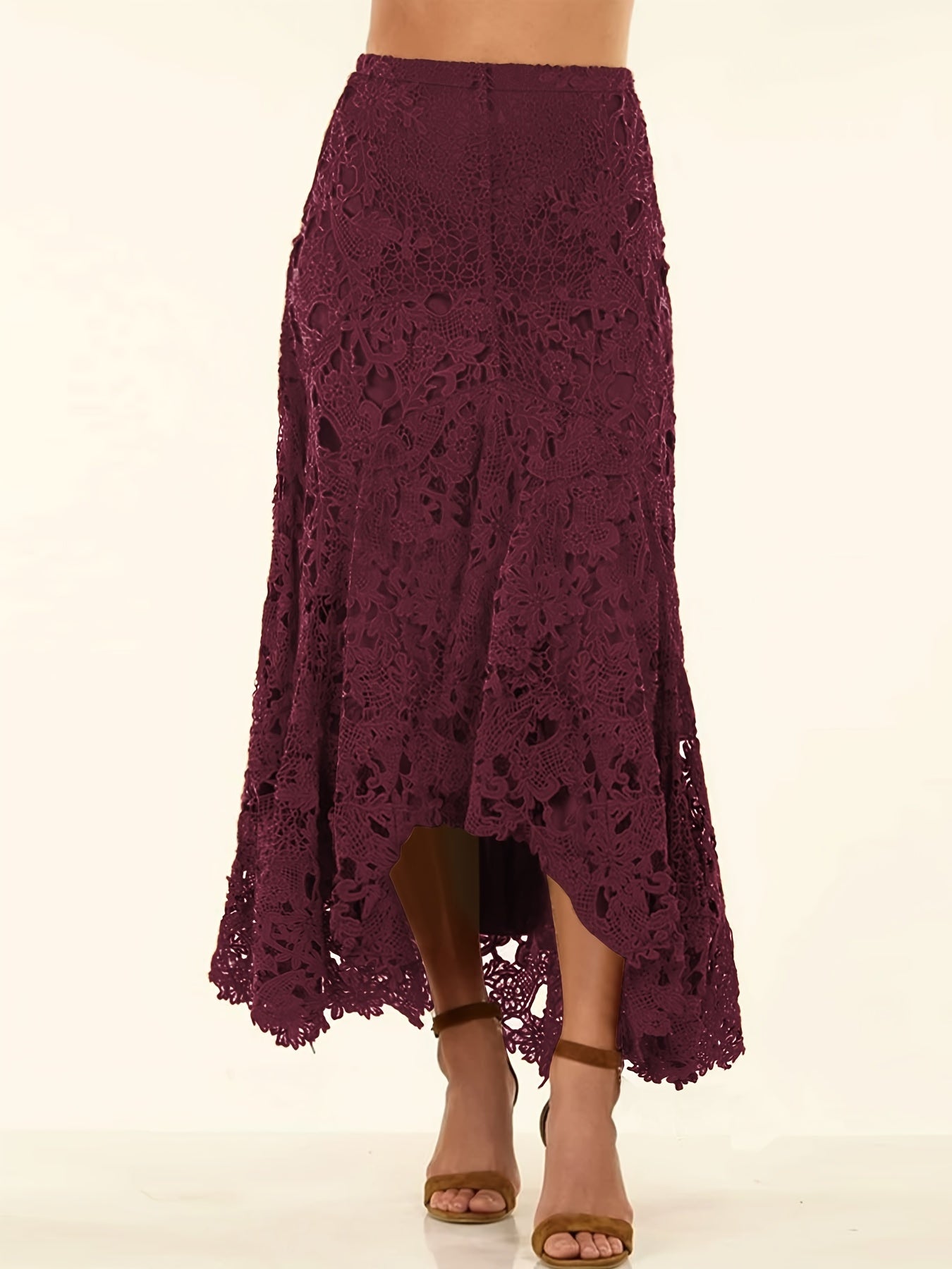 Kanten Rok - Asymmetrische Zoom En Hoge Taille Vrijheid - Glamorix