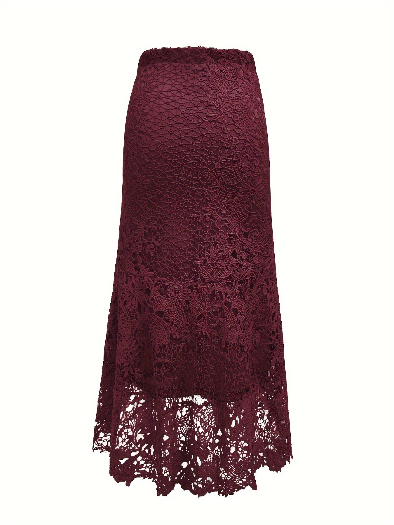 Kanten Rok - Asymmetrische Zoom En Hoge Taille Vrijheid - Glamorix