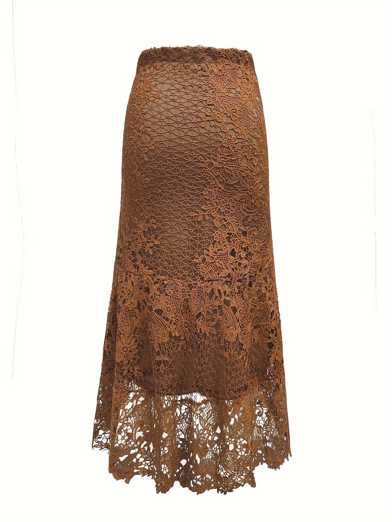 Kanten Rok - Asymmetrische Zoom En Hoge Taille Vrijheid - Glamorix