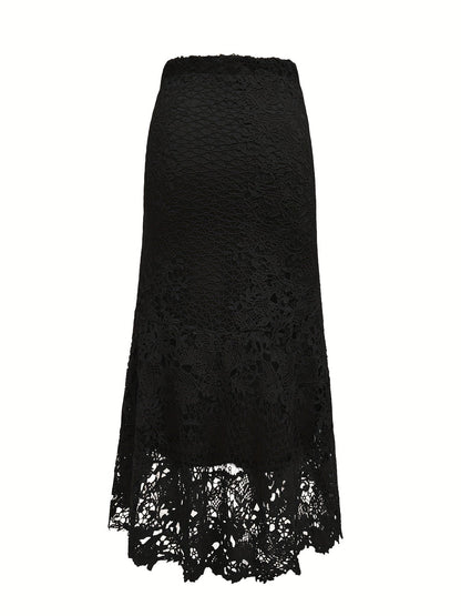 Kanten Rok - Asymmetrische Zoom En Hoge Taille Vrijheid - Glamorix