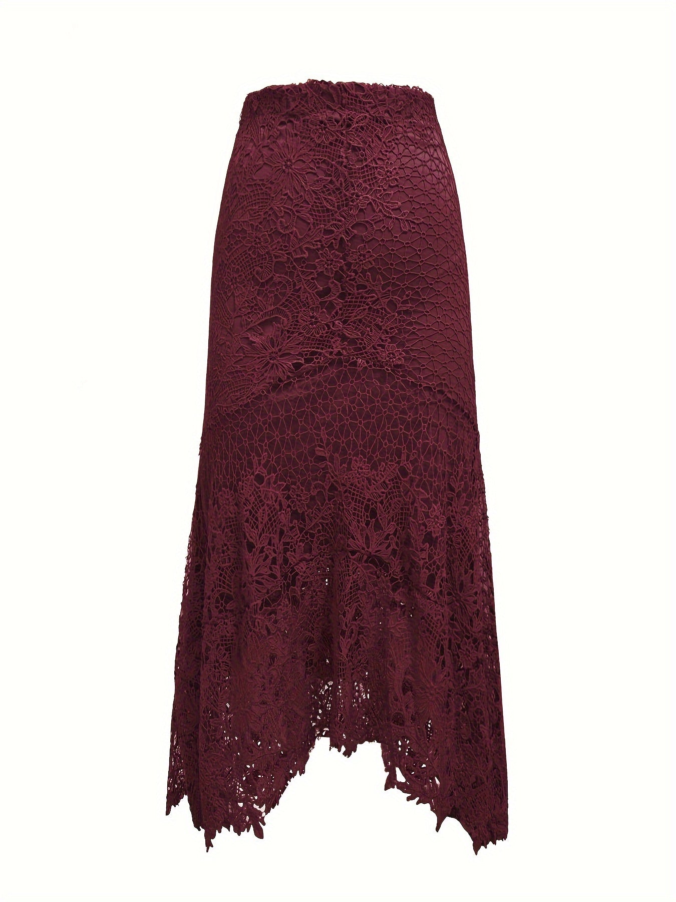 Kanten Rok - Asymmetrische Zoom En Hoge Taille Vrijheid - Glamorix