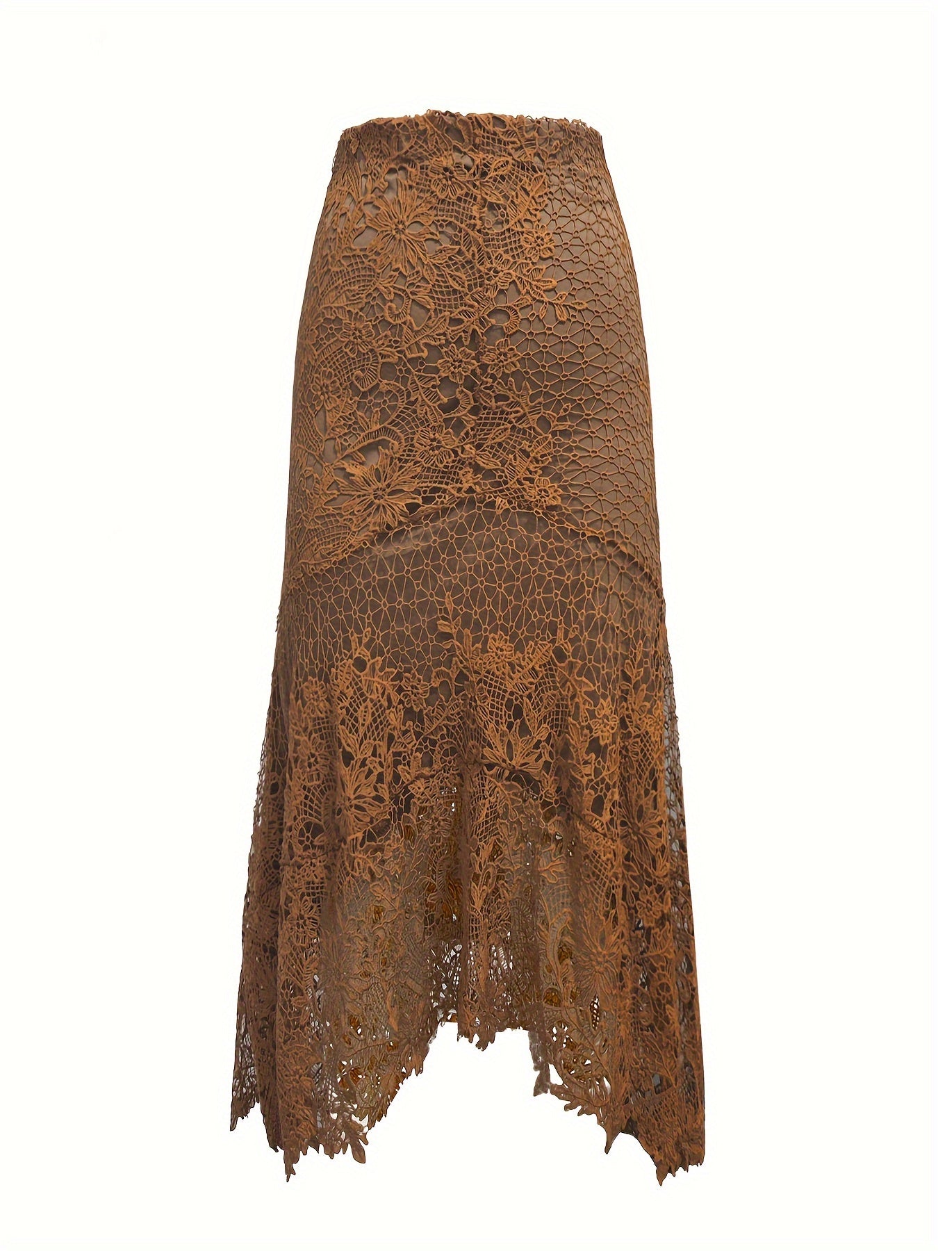 Kanten Rok - Asymmetrische Zoom En Hoge Taille Vrijheid - Glamorix