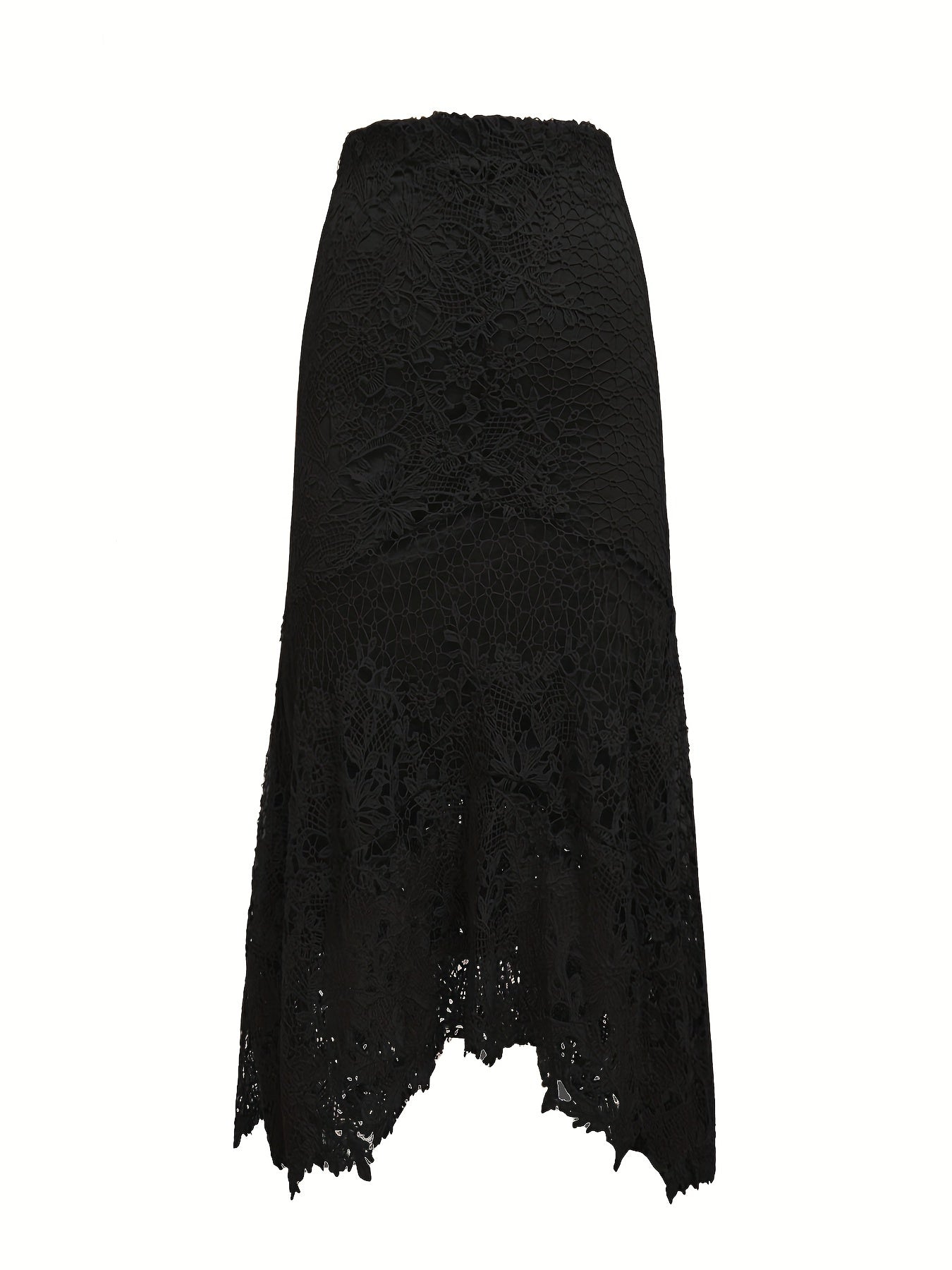 Kanten Rok - Asymmetrische Zoom En Hoge Taille Vrijheid - Glamorix