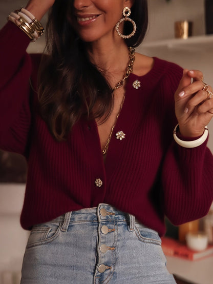 Katoenmix blazertrui met voorzijde en flex vorm – NOVAWEAR - Glamorix