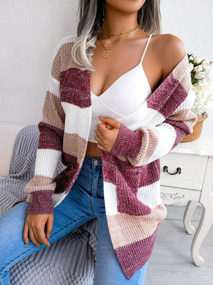 Katoenmix Cardigan Jas – Lanternmouwen En Warme Dekking - Glamorix