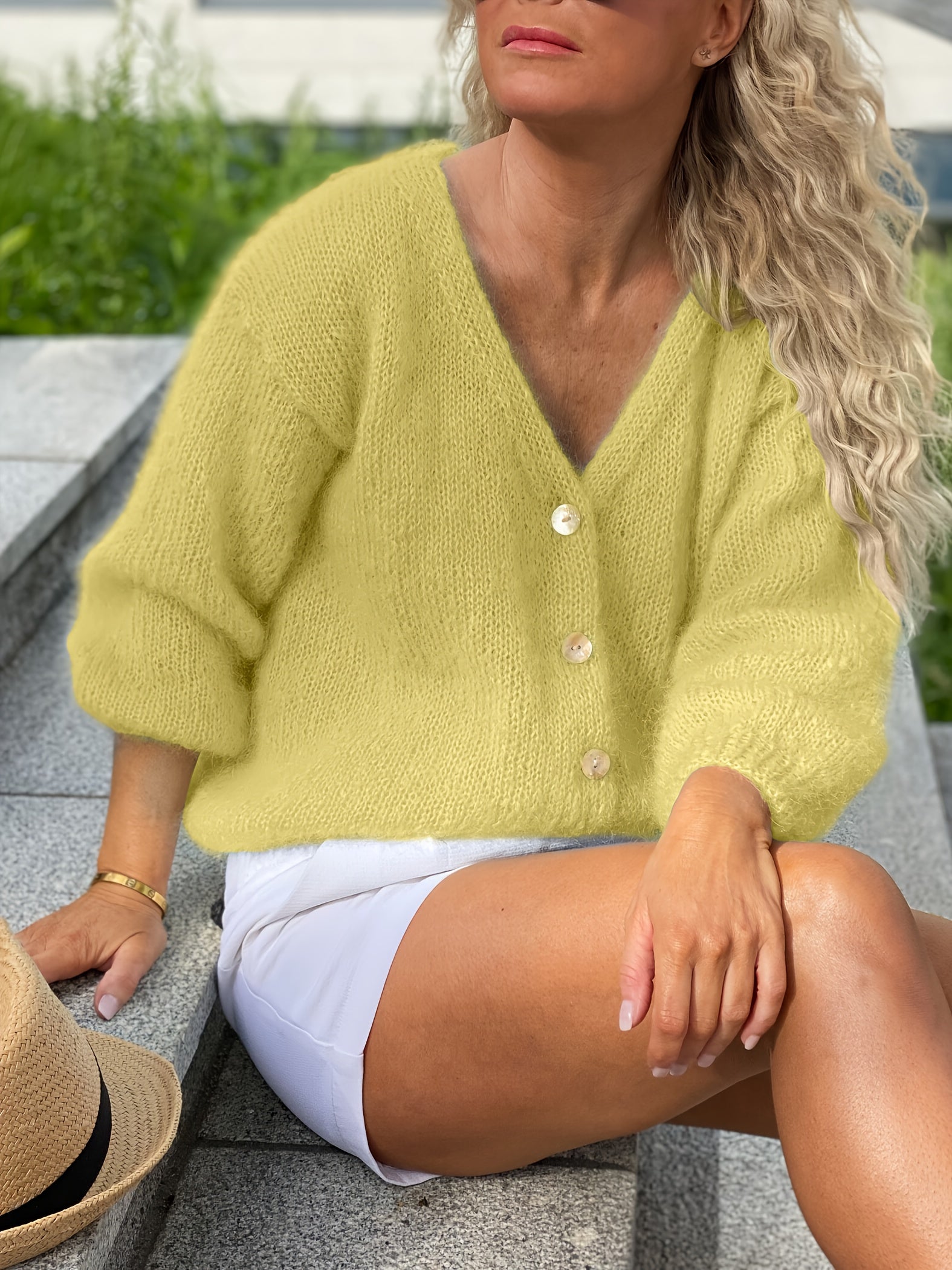 Katoenmix Cardigan Met V Hals Voor Dames – NOVAWEAR - Glamorix