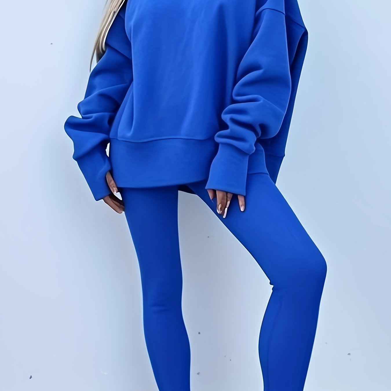 Katoenmix set met losse pullover en broek voor dames – ZELON - Glamorix