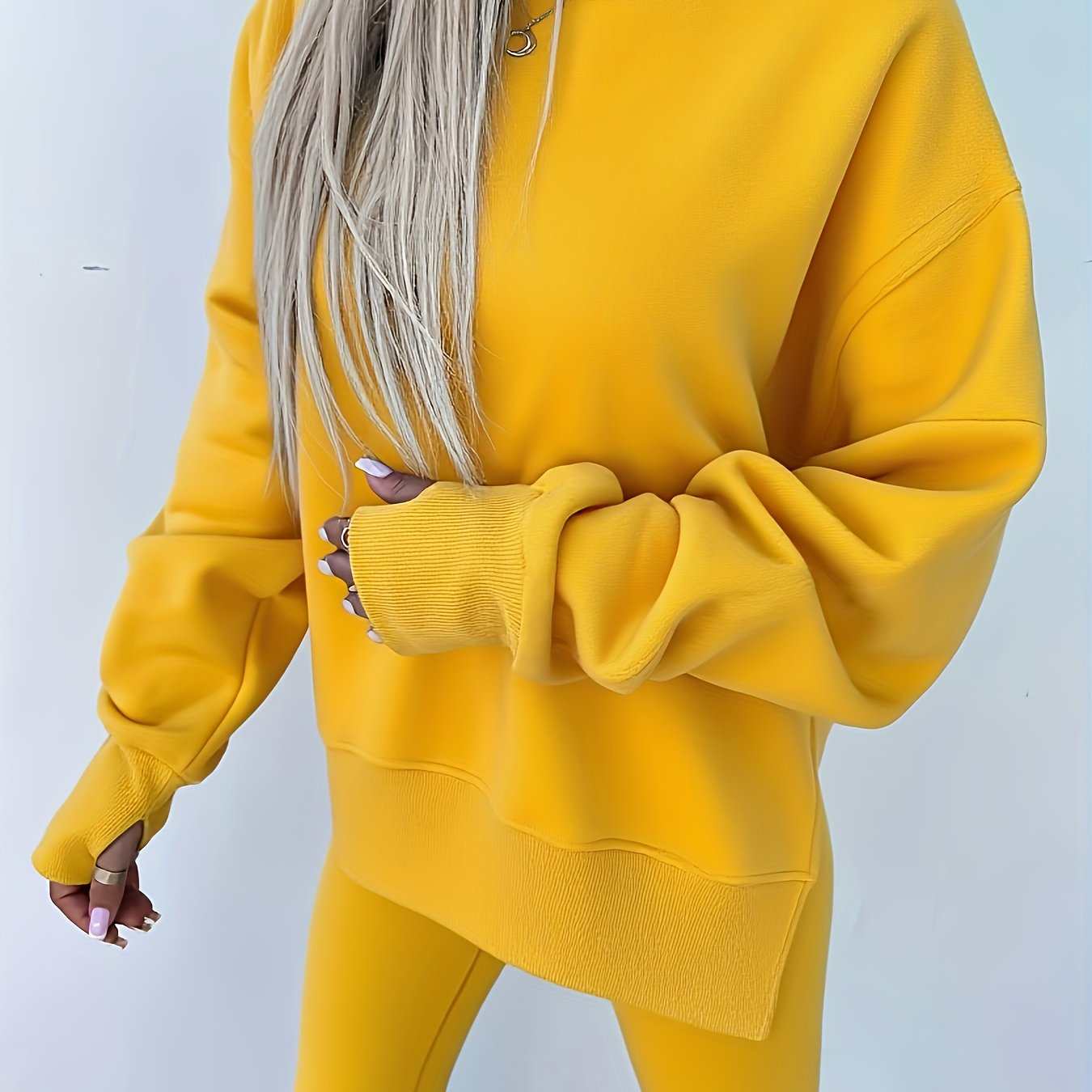 Katoenmix set met losse pullover en broek voor dames – ZELON - Glamorix