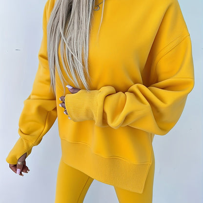 Katoenmix set met losse pullover en broek voor dames – ZELON - Glamorix