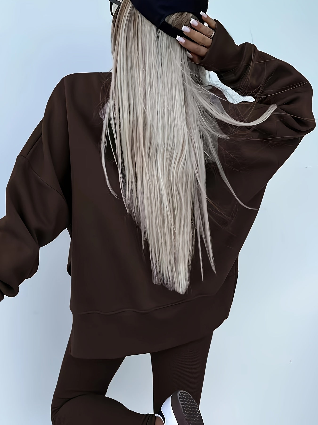 Katoenmix set met losse pullover en broek voor dames – ZELON - Glamorix