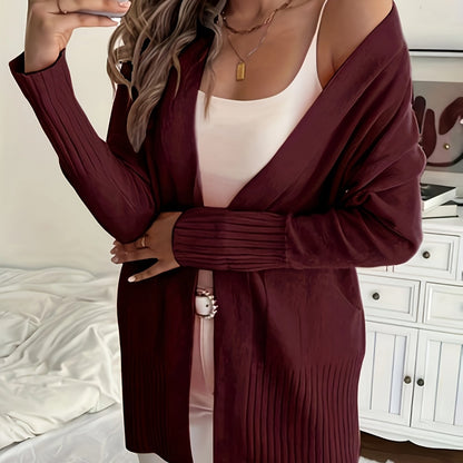 Katoenmix Trui-Cardigan – V Hals & Losse Pasvorm Warmte - Glamorix