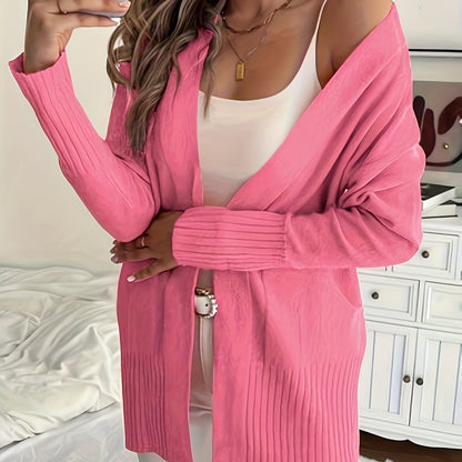 Katoenmix Trui-Cardigan – V Hals & Losse Pasvorm Warmte - Glamorix