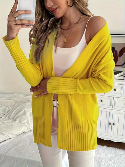 Katoenmix Trui-Cardigan – V Hals & Losse Pasvorm Warmte - Glamorix