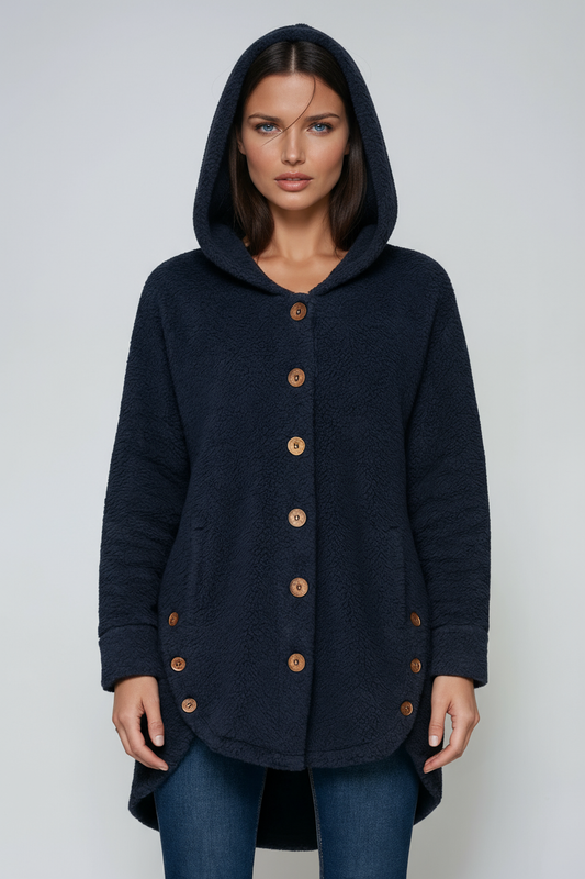 Teddy Jas Dames | Capuchon & Knoopsluiting - Glamorix