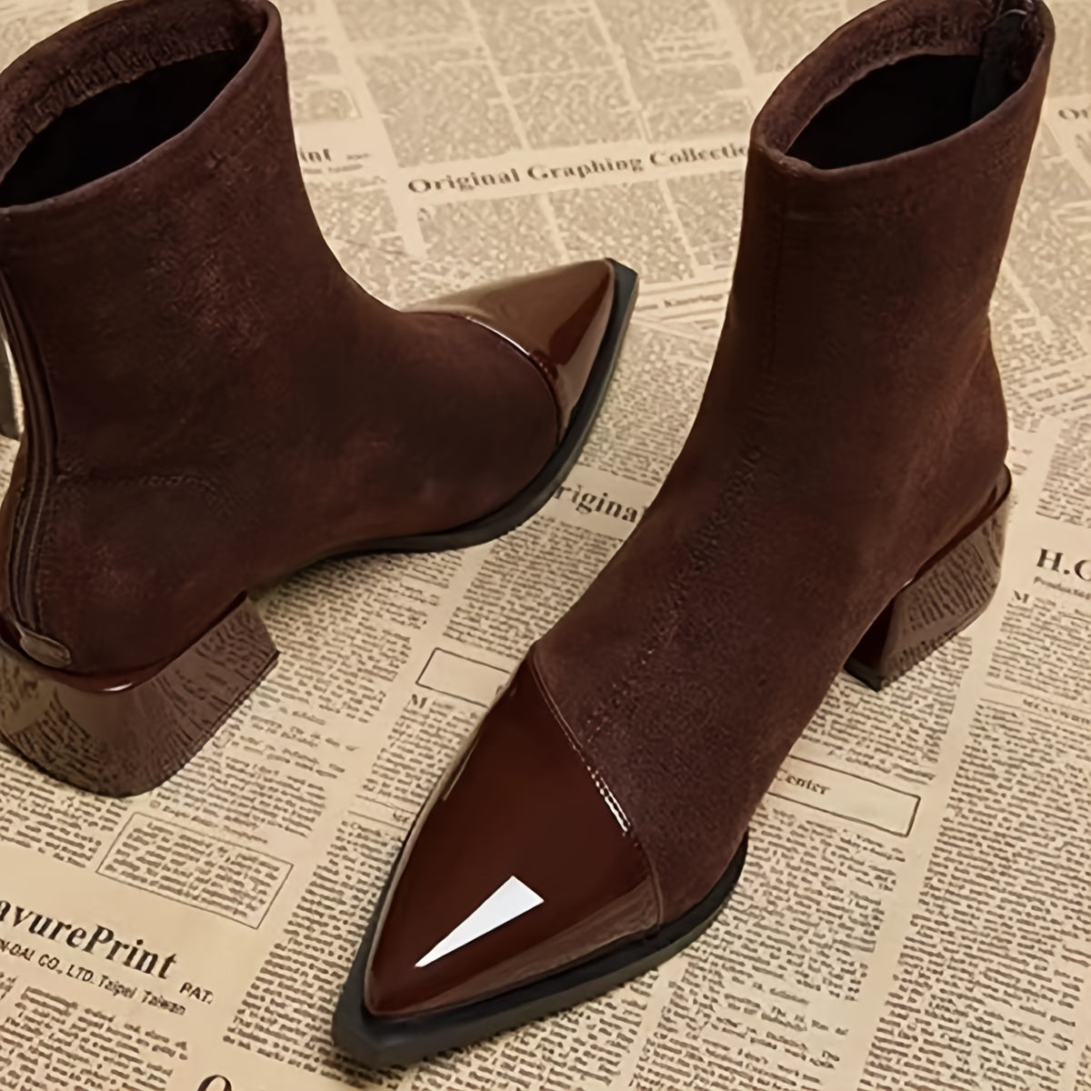 Kunstleer Enkellaarzen – Puntige Neus & Stevige Hak - Glamorix