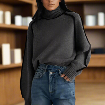 Losvallende gebreide coltrui voor dames – MINELYA - Glamorix