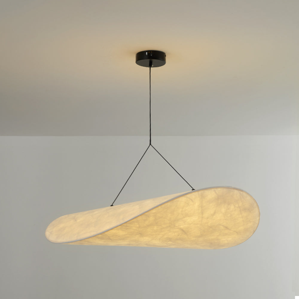 LUNALUX – Moderne LED hanglamp van metaal en synthetische zijde