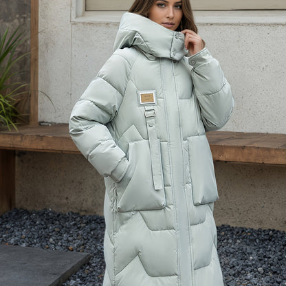 Lange jas met ritssluiting en zakken voor dames – NOVAWEAR - Glamorix