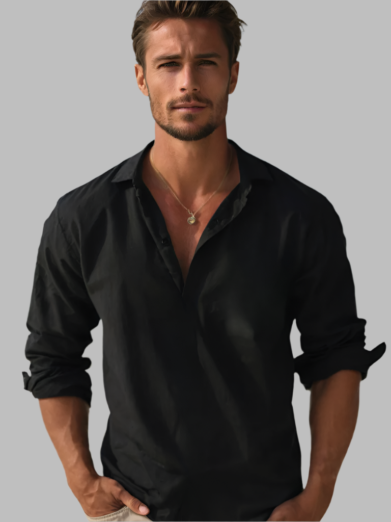 LEON - Klassiek lichtgewicht katoenen overhemd voor heren