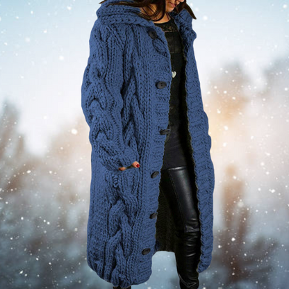 CELINE - Oversized gebreid damesvest met knopen