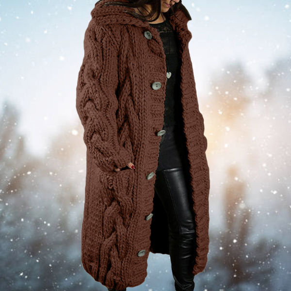 CELINE - Oversized gebreid damesvest met knopen